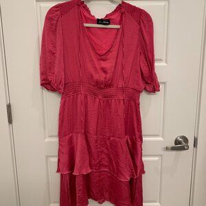 Sam Edelman Hot Pink Satin Ruffle Dress